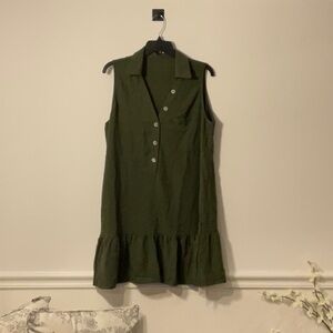 Cupshe Dark Green Button-Up Mini Dress